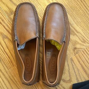 Tod's Men's Tan Leather Slip-On Loafers